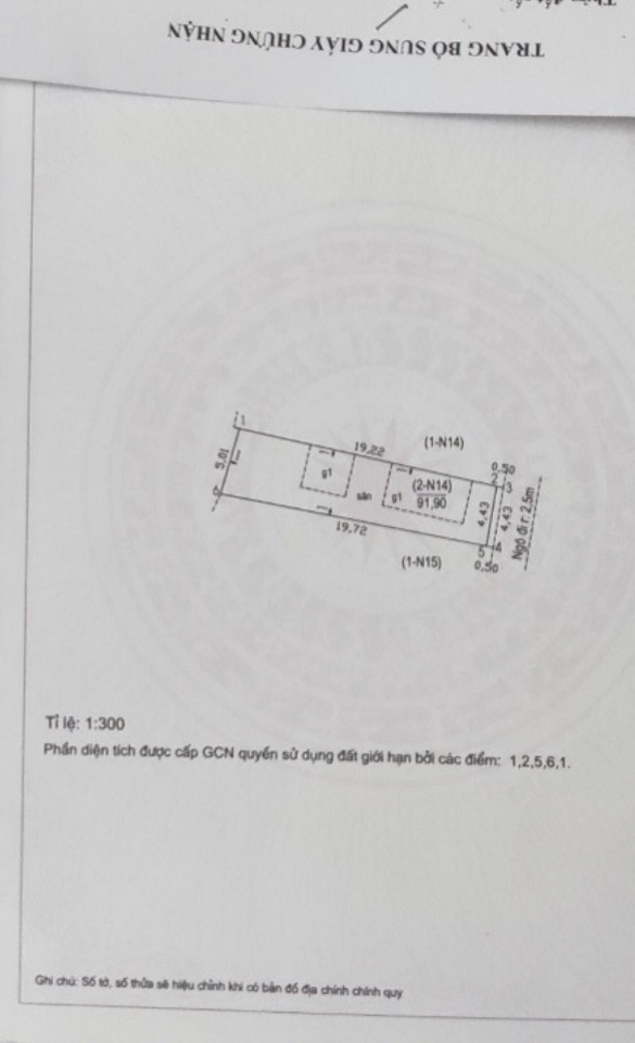 BÁN NHÀ NGÕ 123 THỤY PHƯƠNG, Q. BẮC TỪ LIÊM, HÀ NỘI. DT 92M2 GIÁ 5,6TY